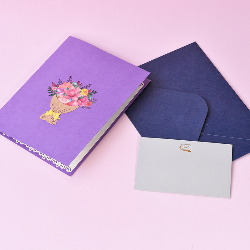 Mother's Day Greeting Card Creative Three-dimensional Magnolia Bouquet Gifts