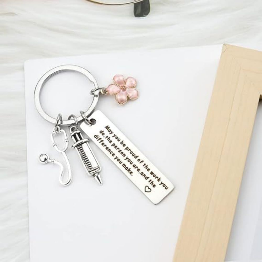 Nurse Keychain Stainless Steel Keychain Gifts For Women Nurses Week Gifts Nursing Graduation Gift Nurse Practitioner Gifts