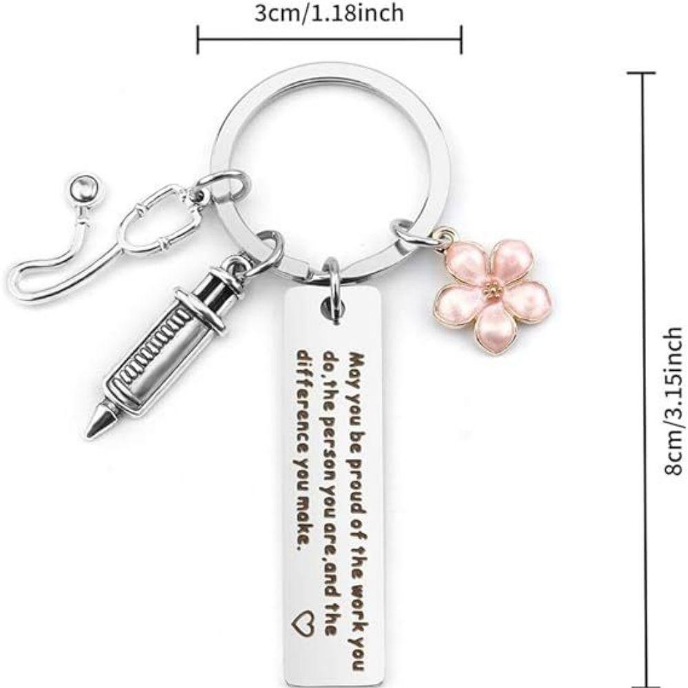 Nurse Keychain Stainless Steel Keychain Gifts For Women Nurses Week Gifts Nursing Graduation Gift Nurse Practitioner Gifts
