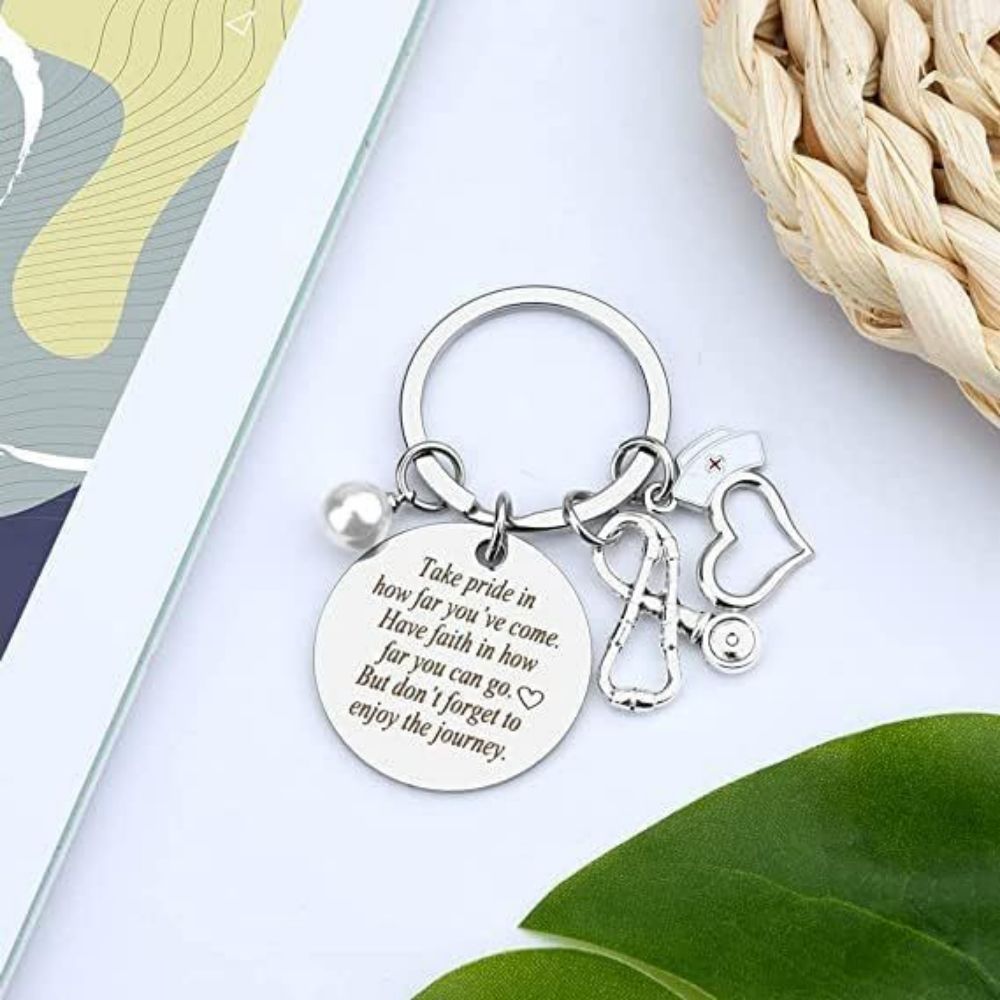 Nurse Keychain Stainless Steel Keychain Gifts For Women Nurses Week Gifts Nursing Graduation Gift Nurse Practitioner Gifts