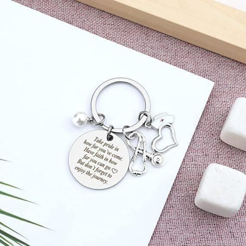 Nurse Keychain Stainless Steel Keychain Gifts For Women Nurses Week Gifts Nursing Graduation Gift Nurse Practitioner Gifts