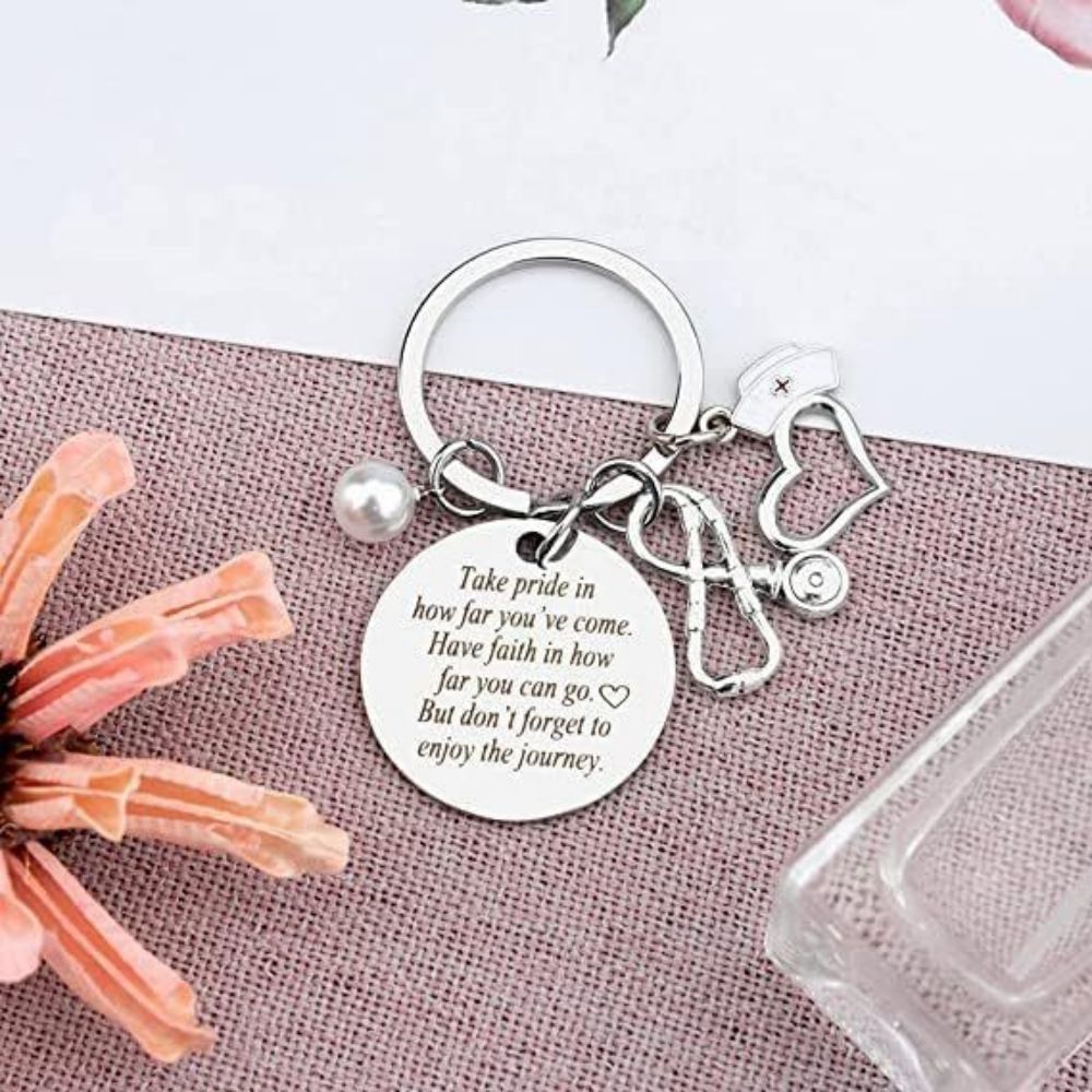 Nurse Keychain Stainless Steel Keychain Gifts For Women Nurses Week Gifts Nursing Graduation Gift Nurse Practitioner Gifts