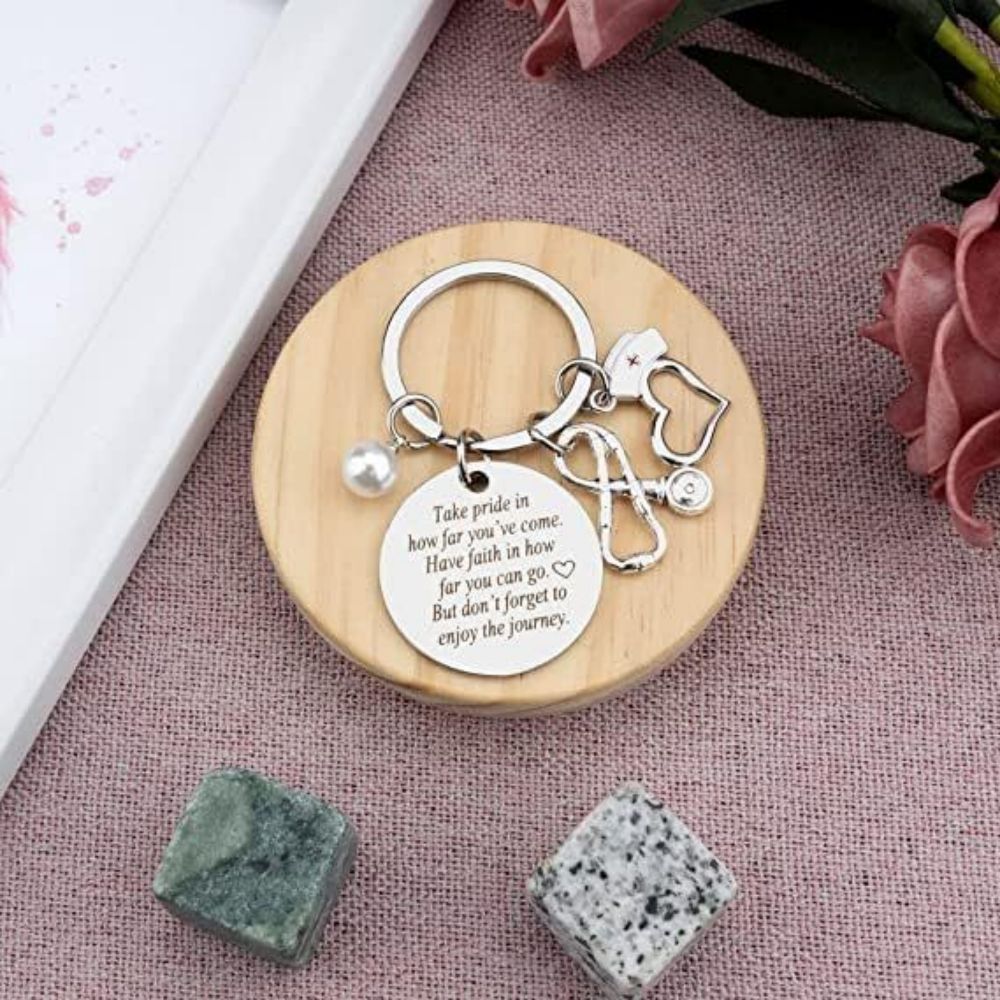 Nurse Keychain Stainless Steel Keychain Gifts For Women Nurses Week Gifts Nursing Graduation Gift Nurse Practitioner Gifts