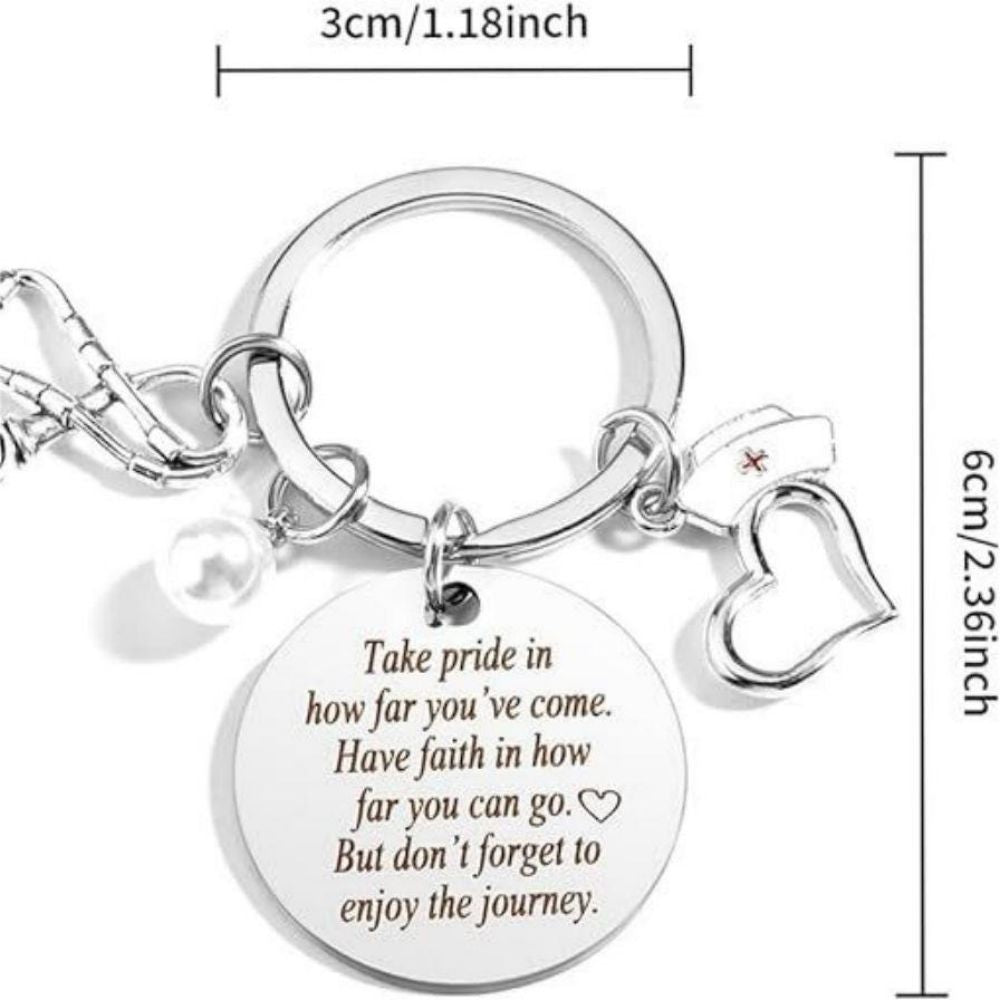 Nurse Keychain Stainless Steel Keychain Gifts For Women Nurses Week Gifts Nursing Graduation Gift Nurse Practitioner Gifts