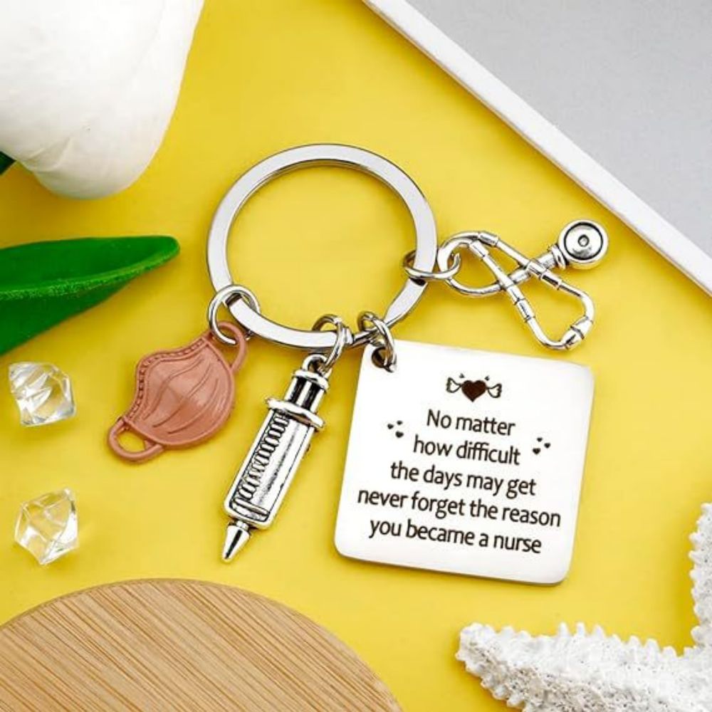 Nurse Keychain Stainless Steel Keychain Gifts For Women Nurses Week Gifts Nursing Graduation Gift Nurse Practitioner Gifts