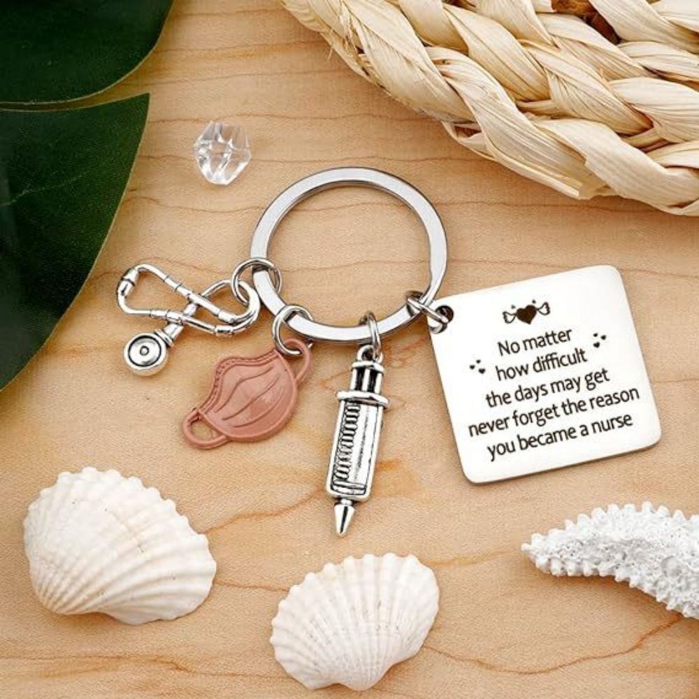 Nurse Keychain Stainless Steel Keychain Gifts For Women Nurses Week Gifts Nursing Graduation Gift Nurse Practitioner Gifts