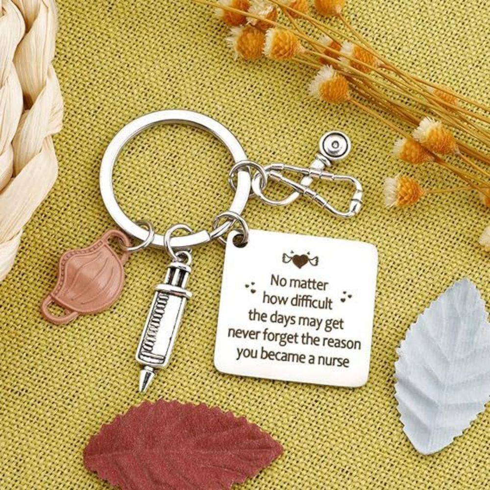 Nurse Keychain Stainless Steel Keychain Gifts For Women Nurses Week Gifts Nursing Graduation Gift Nurse Practitioner Gifts