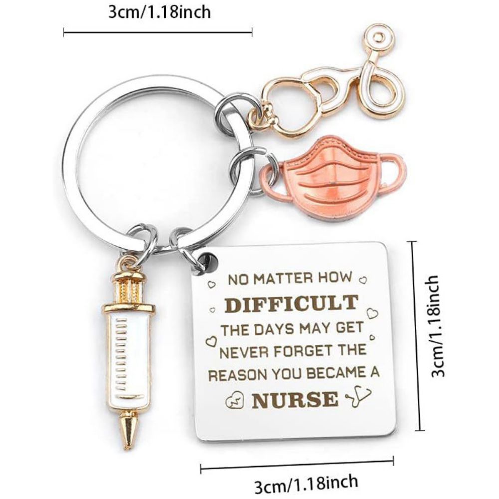 Nurse Keychain Stainless Steel Keychain Gifts For Women Nurses Week Gifts Nursing Graduation Gift Nurse Practitioner Gifts