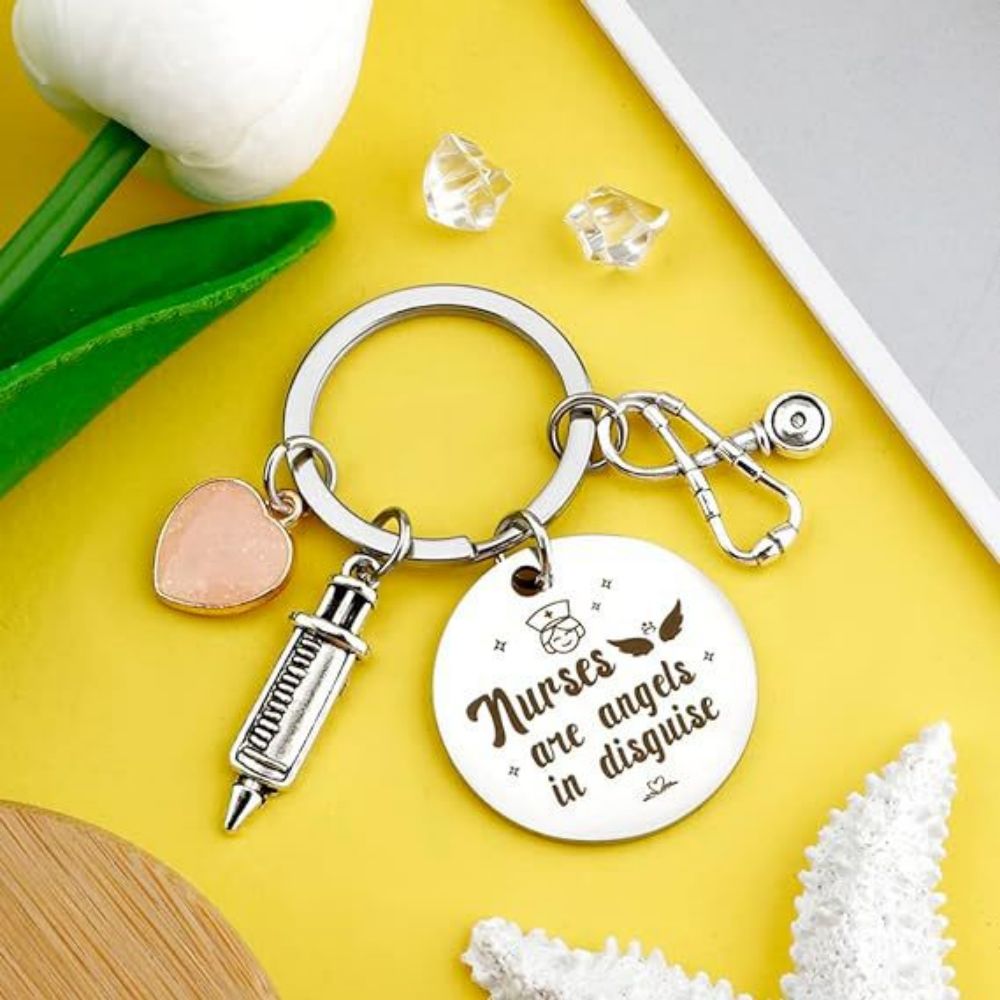 Nurse Keychain Stainless Steel Keychain Gifts For Women Nurses Week Gifts Nursing Graduation Gift Nurse Practitioner Gifts