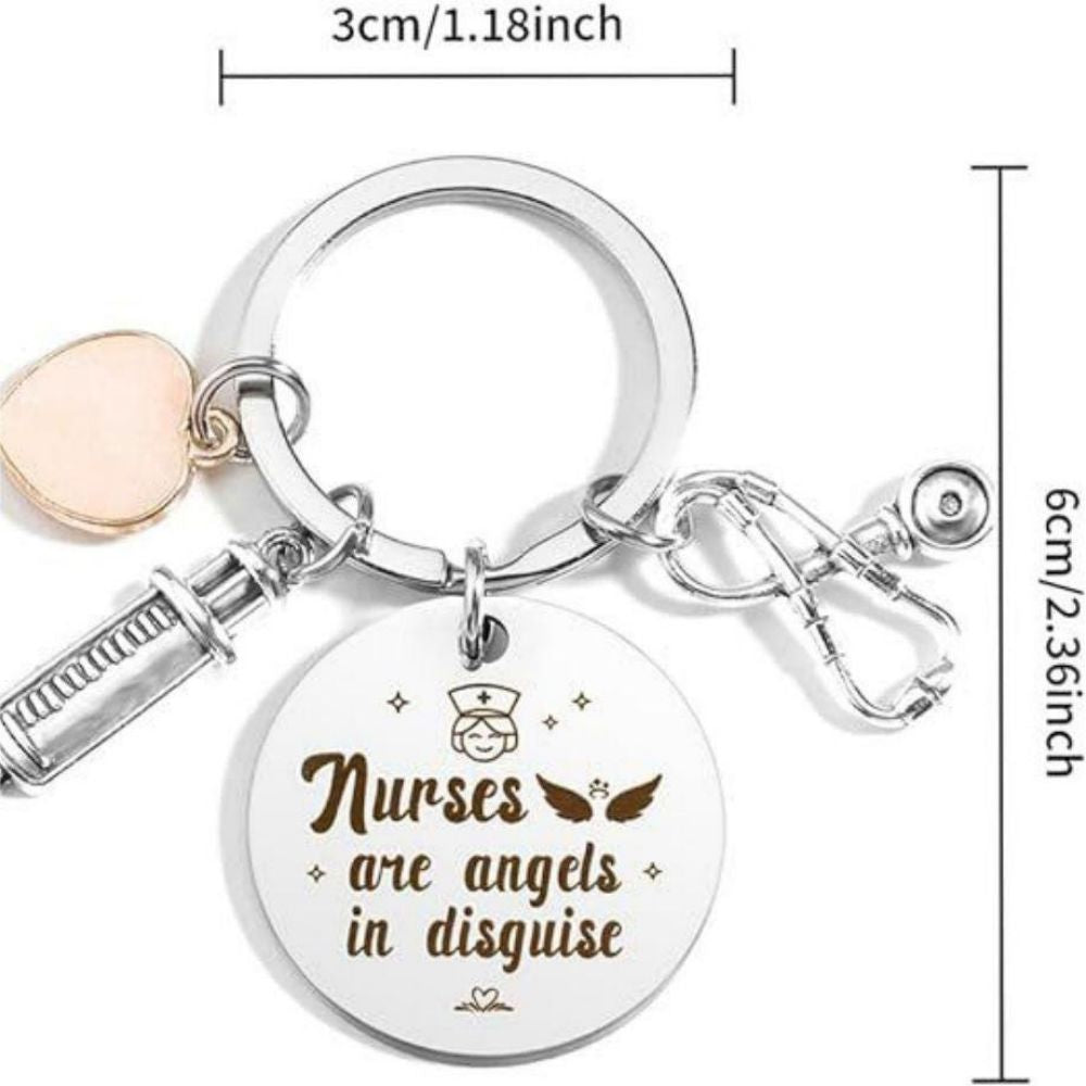 Nurse Keychain Stainless Steel Keychain Gifts For Women Nurses Week Gifts Nursing Graduation Gift Nurse Practitioner Gifts