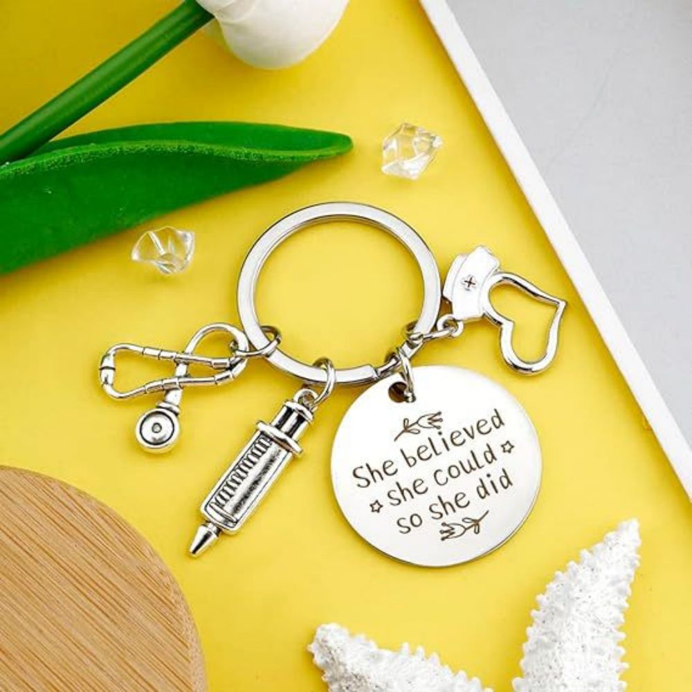 Nurse Keychain Stainless Steel Keychain Gifts For Women Nurses Week Gifts Nursing Graduation Gift Nurse Practitioner Gifts