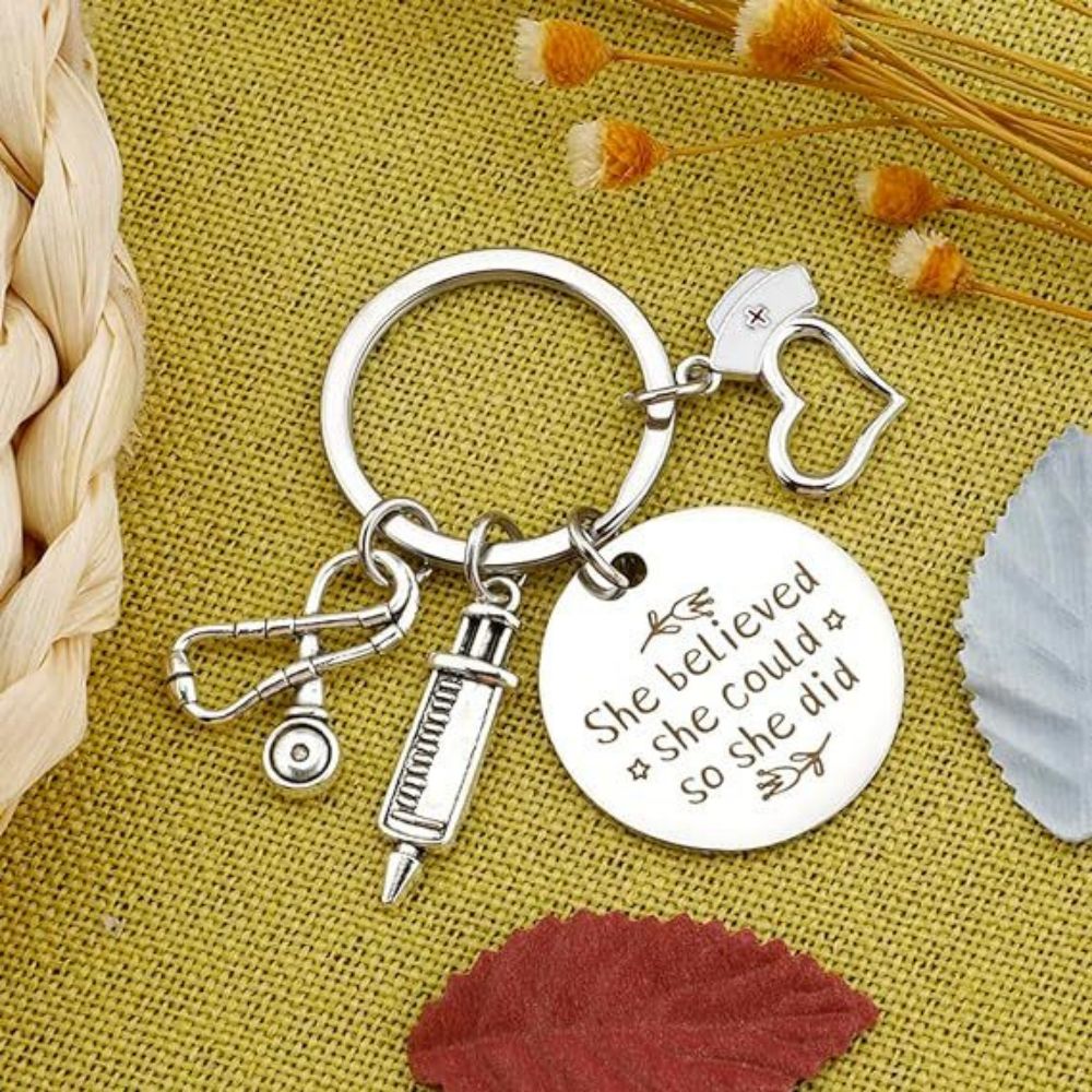 Nurse Keychain Stainless Steel Keychain Gifts For Women Nurses Week Gifts Nursing Graduation Gift Nurse Practitioner Gifts