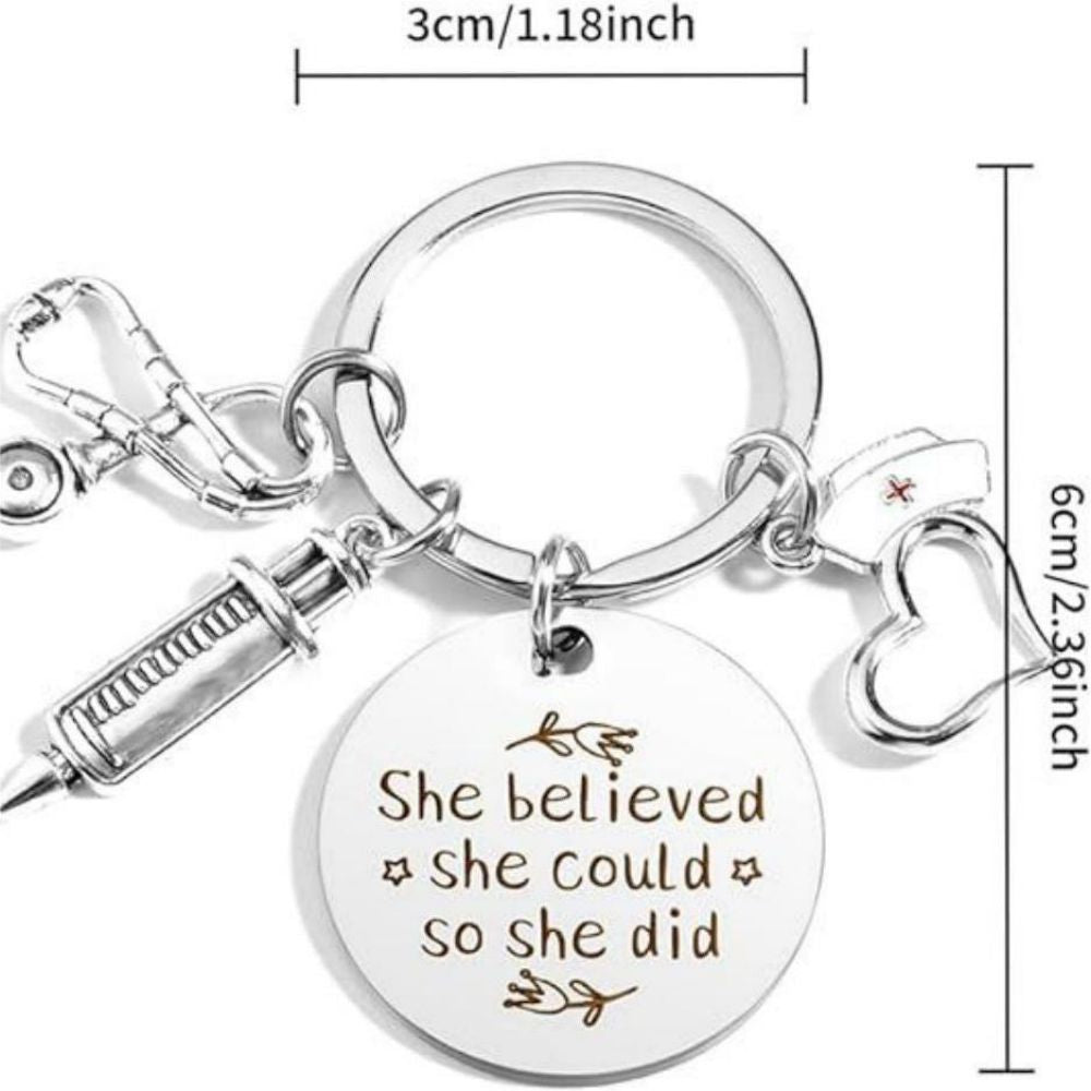 Nurse Keychain Stainless Steel Keychain Gifts For Women Nurses Week Gifts Nursing Graduation Gift Nurse Practitioner Gifts