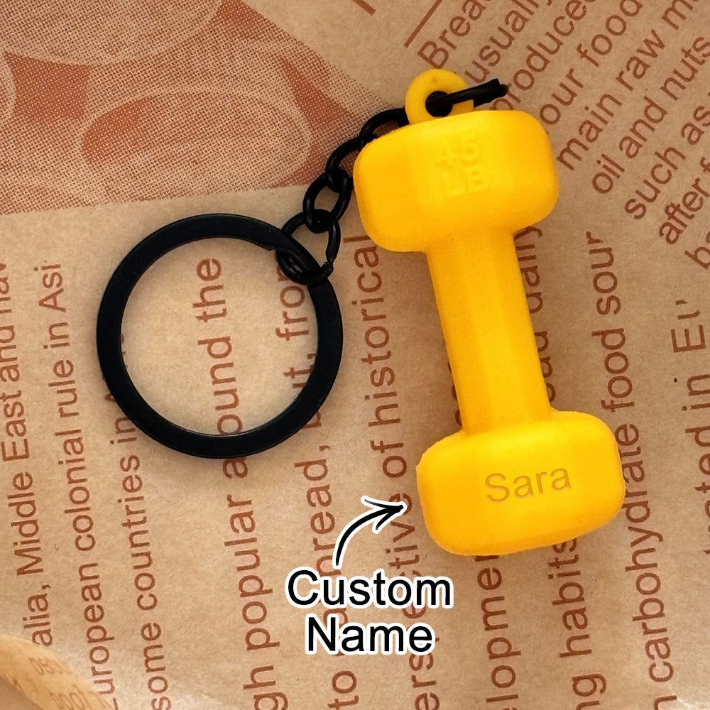 Fitness Equipment Rubber Keychain Accessories Equipment Pendant Mini Barbell/Water Cup/Kettlebell/Weight Plate Backpack Keychain