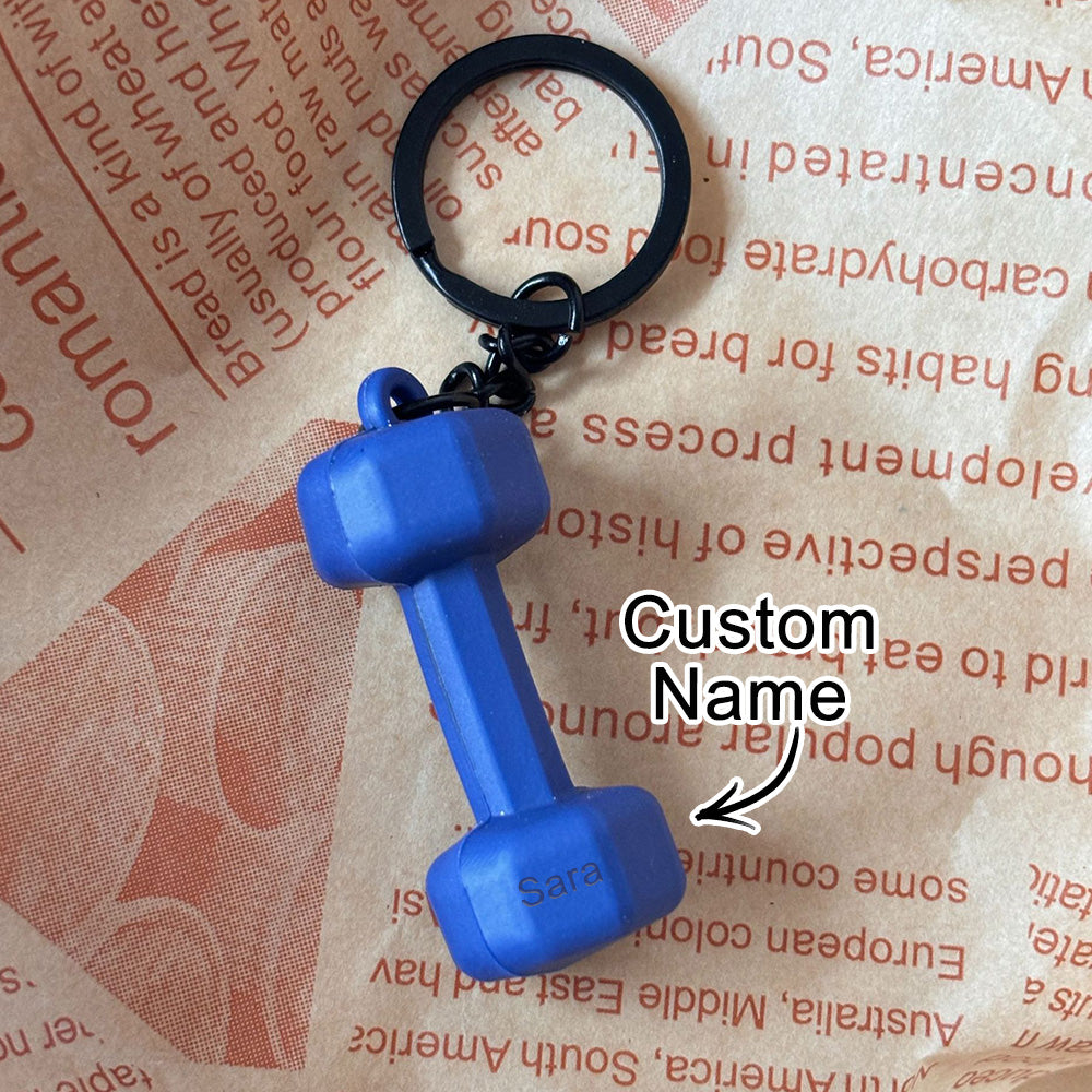 Fitness Equipment Rubber Keychain Accessories Equipment Pendant Mini Barbell/Water Cup/Kettlebell/Weight Plate Backpack Keychain