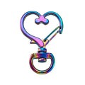 Heart-Shaped Swivel Snap Hook Keychain Metal Spring Snap Key Ring Multicolor