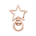 Star-Shaped Swivel Snap Hook Keychain Metal Spring Snap Key Ring Rose Gold