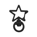 Star-Shaped Swivel Snap Hook Keychain Metal Spring Snap Key Ring Black
