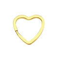 Heart-Shape Flat Key Ring Metal Split Parting Key Ring Gold