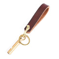 Vintage Leather Car Keychain with Survival Whistle Gift for Men