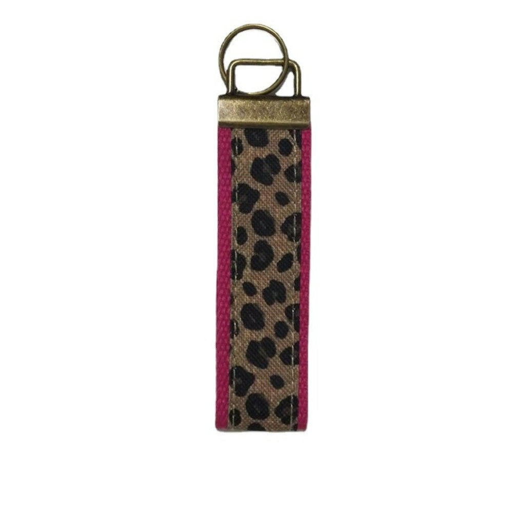 Leopard Print Wristlet Keychain Fashion Wrist Strap for Women