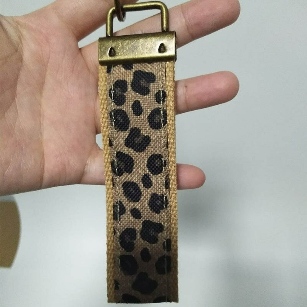 Leopard Print Wristlet Keychain Fashion Wrist Strap for Women