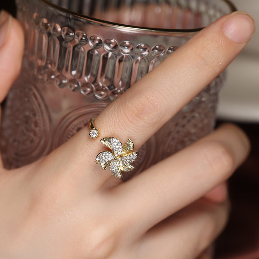 Fidget Anxiety Ring, Windmill Ring Adjustable Rotating Ring, Jewelry Gift for Her