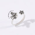 Bee Daisy Adjustable Fidget Ring for Anxiety Rotating Anxiety Ring Jewelry Gift for Her