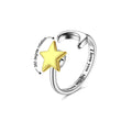 Adjustable Fidget Anxiety Ring, Relieving Stress Rotating Ring, Moon Star Ring for Women