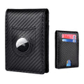 Bifold Men's Leather Wallet Card Holder with Money Clip for AirTag