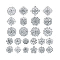 24 pc Silver Multi Color Crystal Brooches Wedding Bouquet DIY Decoration