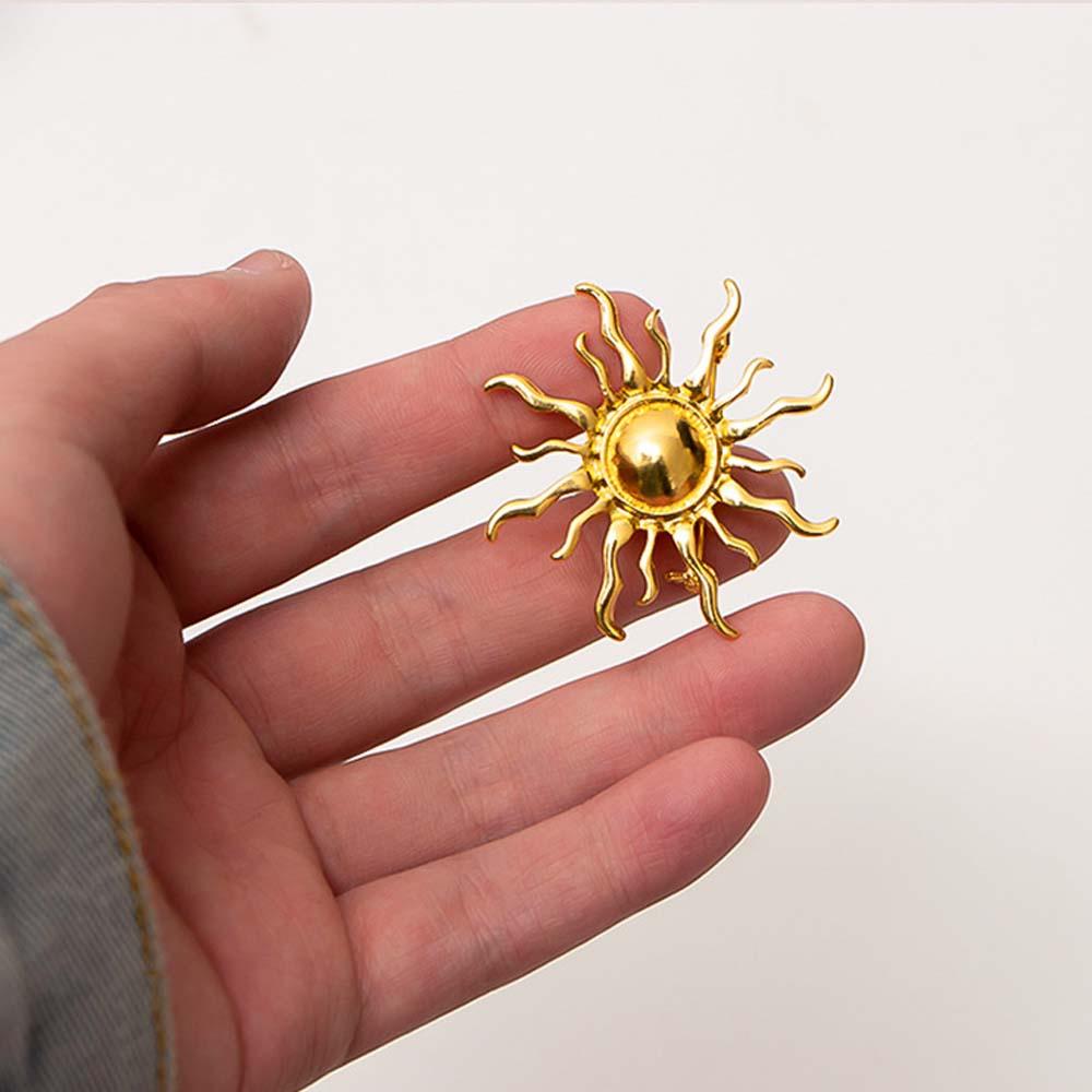 Sun Brooch Vintage Gold Sun Pin Birthday Romantic Gift For Her