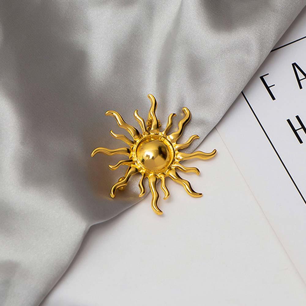 Sun Brooch Vintage Gold Sun Pin Birthday Romantic Gift For Her