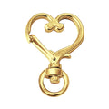 Heart-Shaped Swivel Snap Hook Keychain Metal Spring Snap Keychain Hook Lobster Clasp Key Ring Gold
