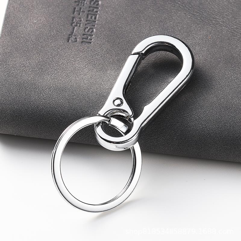 Carabiner Clip Keyring Stainless Steel Keychain with Snap Hook Quick Release Key Ring