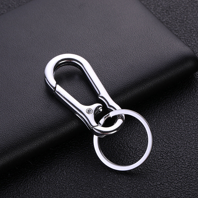Carabiner Clip Keyring Stainless Steel Keychain with Snap Hook Quick Release Key Ring