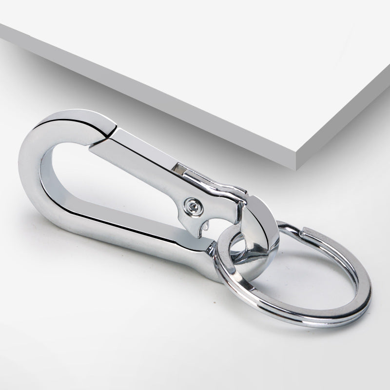 Carabiner Clip Keyring Stainless Steel Keychain with Snap Hook Quick Release Key Ring
