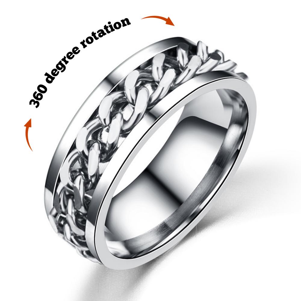 Men's Anxiety Ring Rotating Ring Punk Rock Bands Male Boys Jewelry Gifts For Him