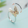 Anxiety Ring Rotating Butterfly Opening Ring Adjustable Anniversary Birthday Gifts For Women Girls