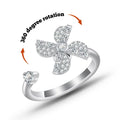 Women's Snowflake Anxiety Ring Rotating Opening Ring Adjustable Rings Anniversary Birthday Gifts
