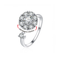 Anxiety Ring With Zircon Rotating Opening Adjustable Ring Anniversary Birthday Gifts For Women Girls