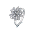 Flower Anxiety Ring Zirconia Rings Jewelry Anniversary Birthday Gifts For Women Girls