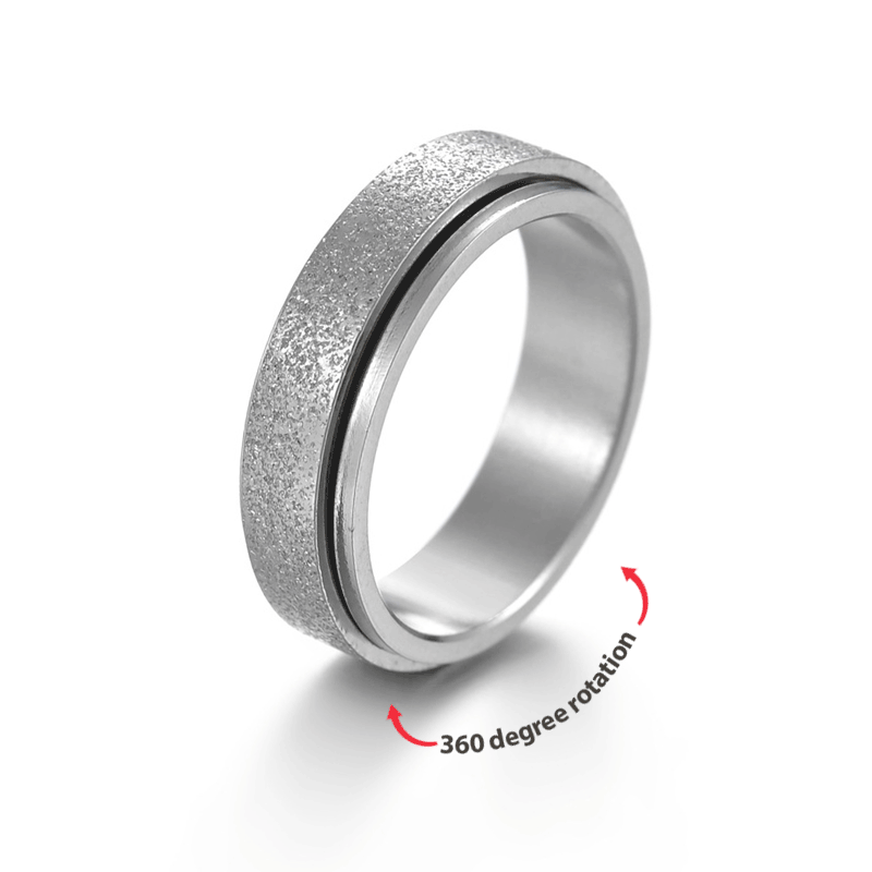 Spinning Anxiety Ring Silver Plated Fidget Ring For Men Women