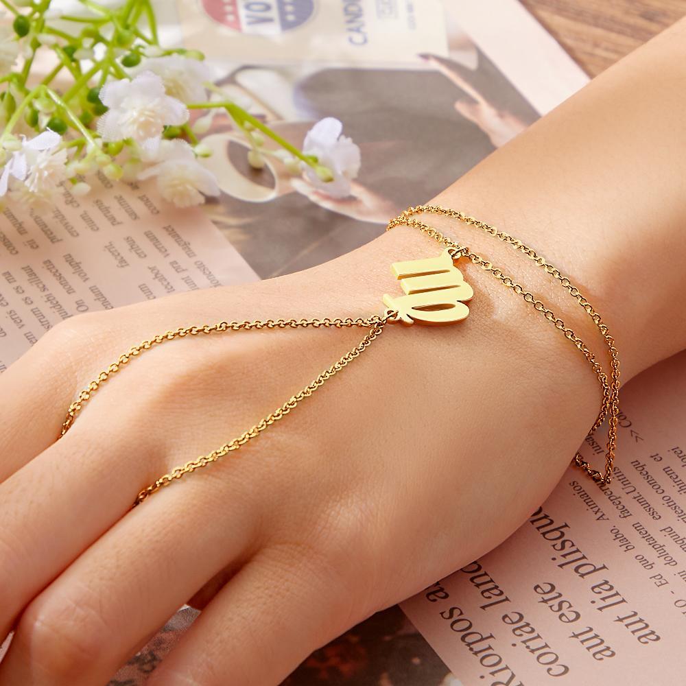 Horoscope Bracelet Zodiac Sign Hand Chain Astrology Bracelet Gift for Her