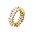 Hip Hop Ring Unique Single Row Cubic Zircon Ring Gifts For Men
