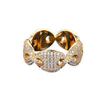 Hip Hop Ring Fashionable Zircon Coffee Bean Ring Gifts For Men