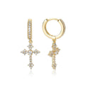 Hip Hop Earrings Fashionable Micropaved Zirconia Cross Earrings Personality Men's jewelry