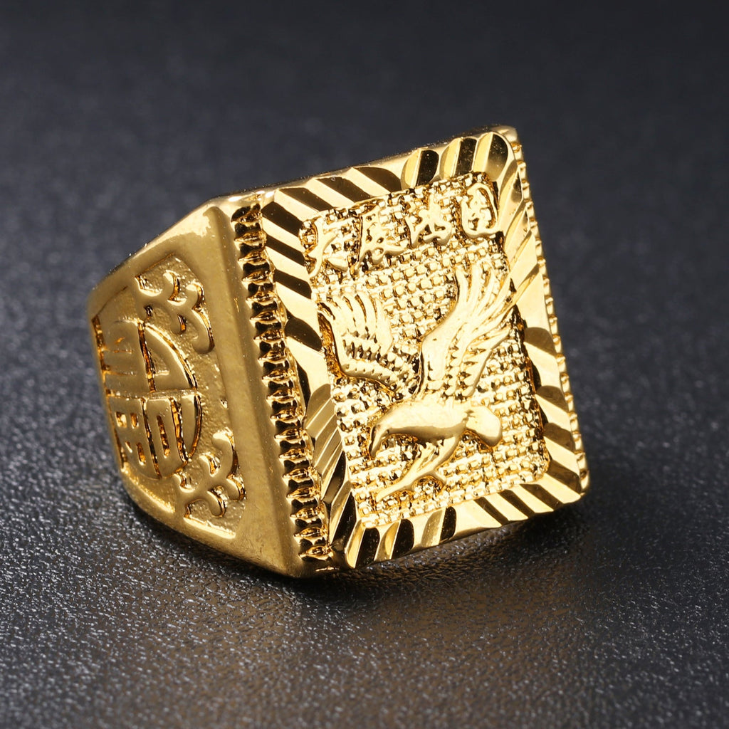Golden Dapeng Spreads Wings Domineering Open Men's Ring