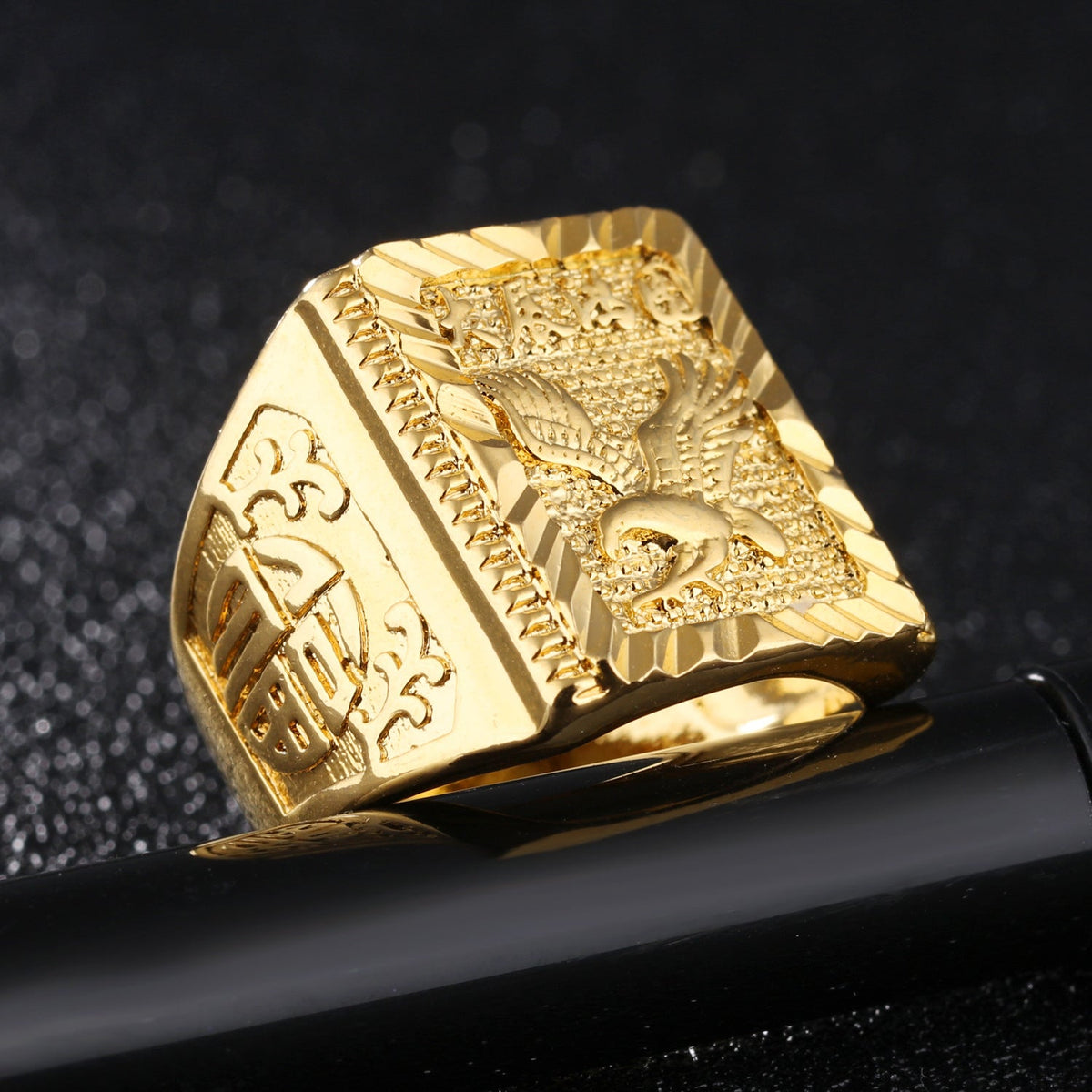 Golden Dapeng Spreads Wings Domineering Open Men's Ring