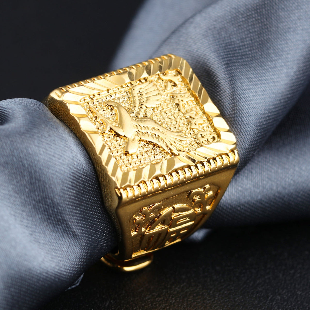 Golden Dapeng Spreads Wings Domineering Open Men's Ring